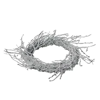 24" Flocked Glitter Twig Artificial Wreath