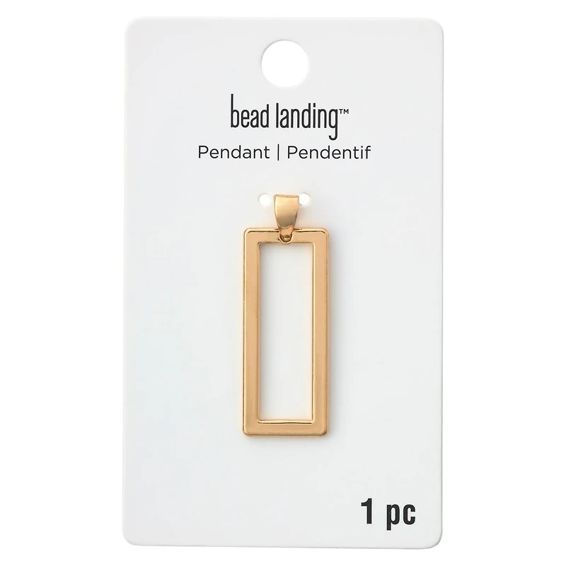 Gold Open Rectangle Pendant by Bead Landing™