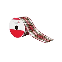2.5" x 20ft. Red Plaid Wired Ribbon by Celebrate It®