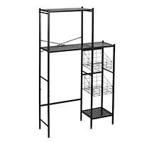 Honey Can Do Reversible Black Bathroom Storage Space Saver