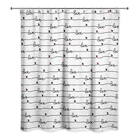 Love Script Pattern 71" x 74" Shower Curtain