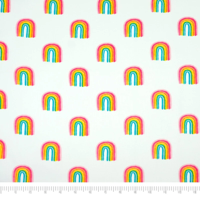 SINGER Rainbow Day Print Fat Quarter Ringspun Cotton Fabric