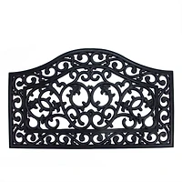 Black Curved Top Scroll Doormat