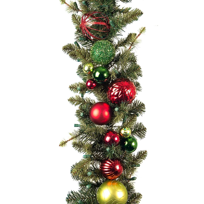 Village Lighting 9ft. Pre-Lit LED Festive Holiday Christmas Garland