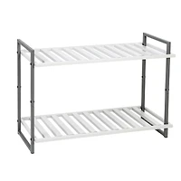 Honey Can Do Gray 2-Tier Tubular Shoe Rack