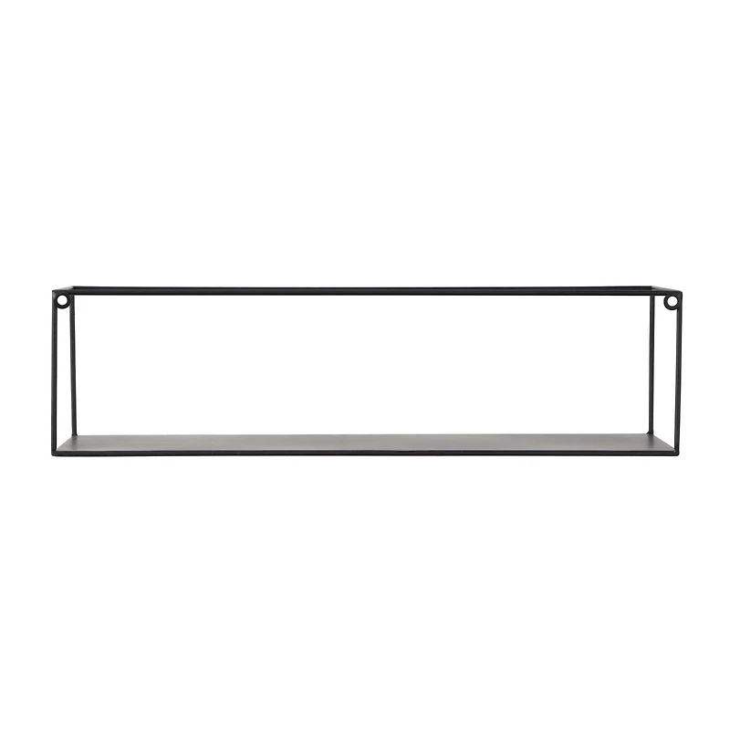 Black Metal Modern Wall Shelf, Set of 2 24", 23"
