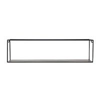 Black Metal Modern Wall Shelf, Set of 2 24", 23"