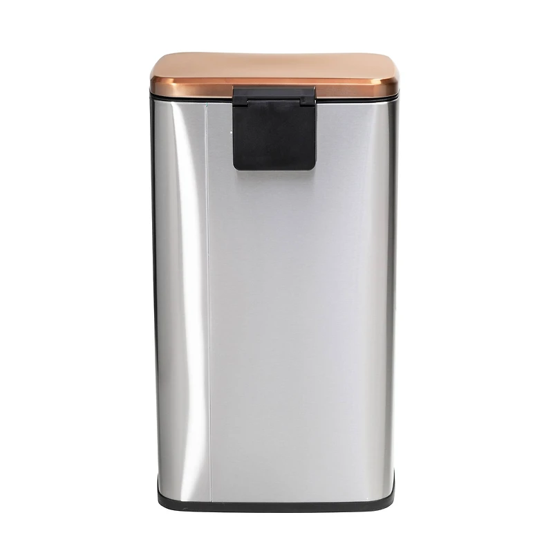 Honey Can Do Rose Gold Stainless Steel Step Trash Cans with Lid Set