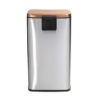 Honey Can Do Rose Gold Stainless Steel Step Trash Cans with Lid Set