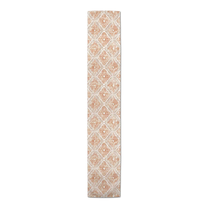 90" Orange Ikat Poly Twill Table Runner