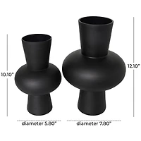 Black Glass Trumpet Vase Set