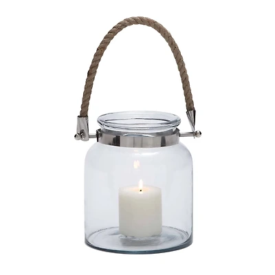 10'' Clear Glass Coastal Candle Lantern
