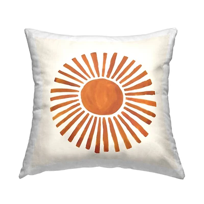 Stupell Industries Orange Boho Sun Rays Nature Kids Design Throw Pillow, 18" x 18"