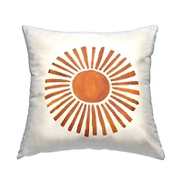 Stupell Industries Orange Boho Sun Rays Nature Kids Design Throw Pillow, 18" x 18"