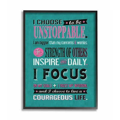 Stupell Industries I Choose Unstoppable Inspirational Black Framed Wall Art