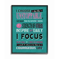 Stupell Industries I Choose Unstoppable Inspirational Black Framed Wall Art