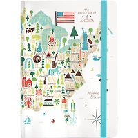 JAM Paper American Adventures Hardcover Notebook with Elastic Band