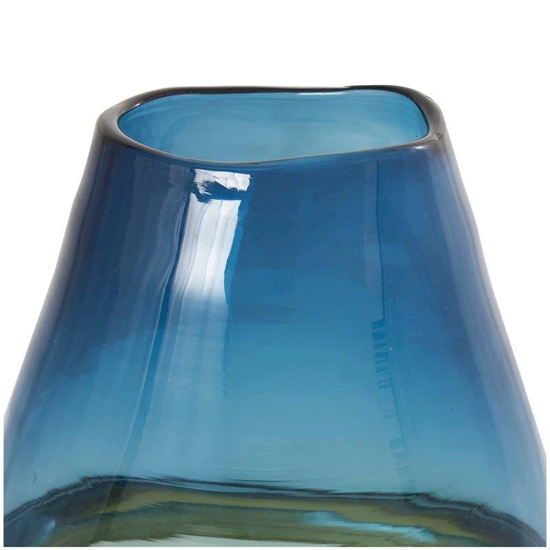 12" Blue & Yellow Ombre Glass Vase