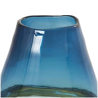 12" Blue & Yellow Ombre Glass Vase
