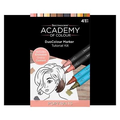 Spectrum Noir™ Academy of Colour DuoColour Markers 18 Color Portraits Tutorial Kit