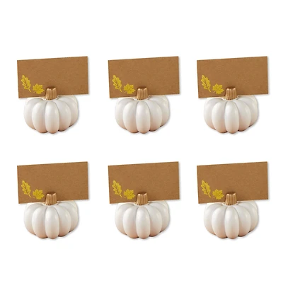 Kate Aspen White Pumpkin Place Card Holder Set, 6ct.
