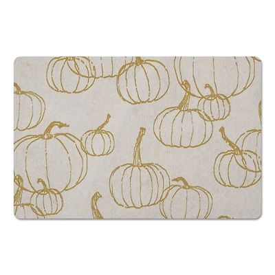 Mustard Yellow Multi Pumpkin Pattern Floor Mat