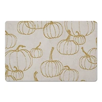 Mustard Yellow Multi Pumpkin Pattern Floor Mat