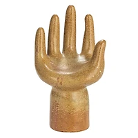 Hello Honey® 8.5" Brown Decorative Stoneware Hand with Reactive Glaze & Footed Base