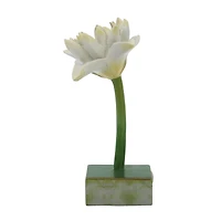 8" White Lotus Flower Tabletop Accent by Ashland®