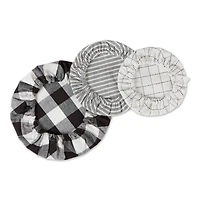 DII® Assorted Black Farmhouse Woven Dish Cover Set