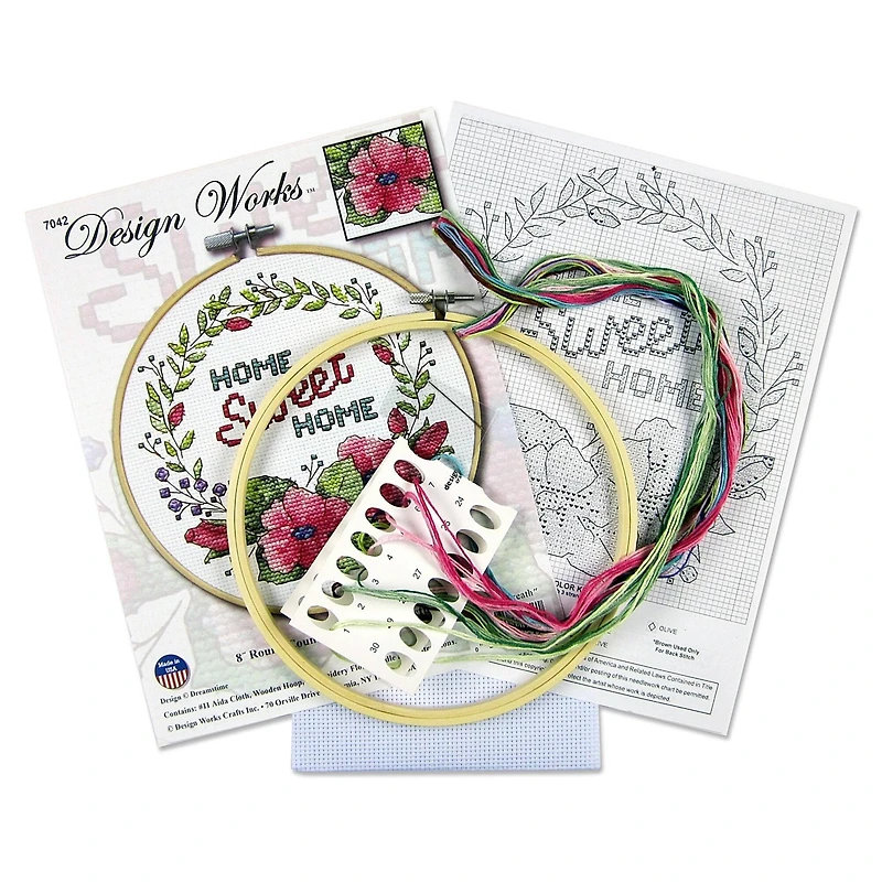 Design Works™ 8'' Round Home Sweet Home Counted Cross Stitch Kit