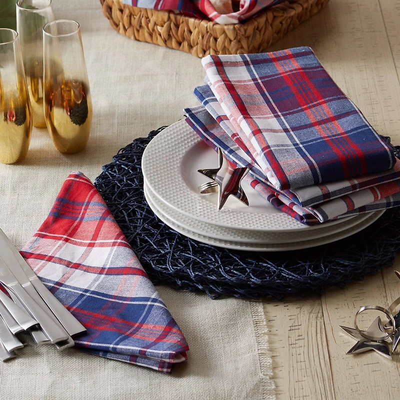 DII® Americana Plaid Cloth Dinner Napkins, 6ct.