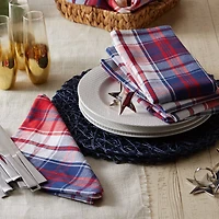 DII® Americana Plaid Cloth Dinner Napkins, 6ct.