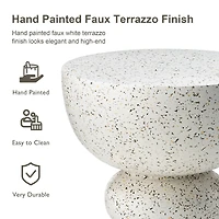 Glitzhome® 17.25" Terrazzo Garden Accent Stool
