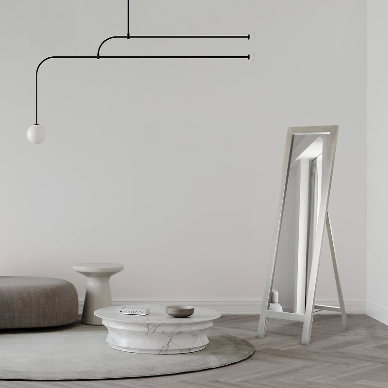 Head West Brushed Nickel Full Size Free Standing Easel Dressing Mirror - 18" x 64"