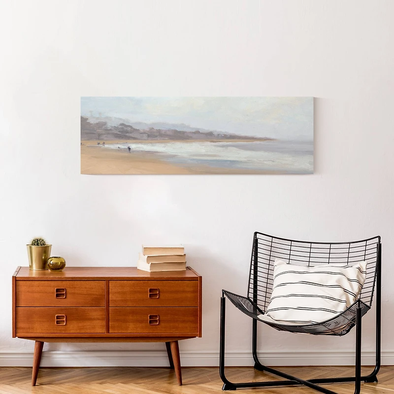 Misty Beach Stroll 36" x 12" Canvas Wall Art