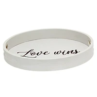Elegant Designs™ 13.8" Round Love Wins Serving Tray with Handles