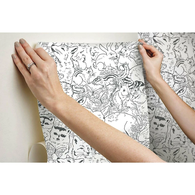 RoomMates Woodland Sketch Peel & Stick Wallpaper