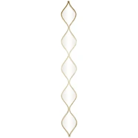 Gold Metal Slim Stacked Chain 5 Layer Wall Mirror with Tear Drop Pattern 7" x 1" x 59"