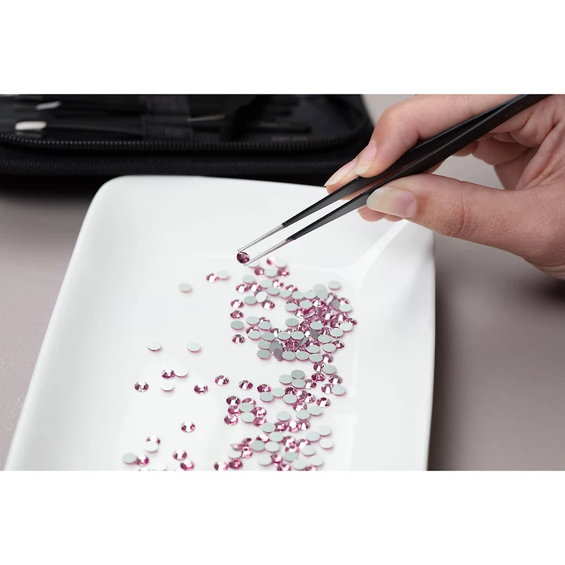 12 Piece Precision Tweezer Set with Case by Bead Landing™