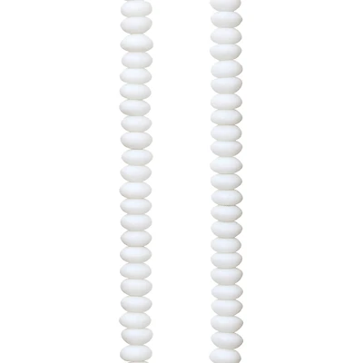 White Glass Rondelle Beads, 6mm by Bead Landing™