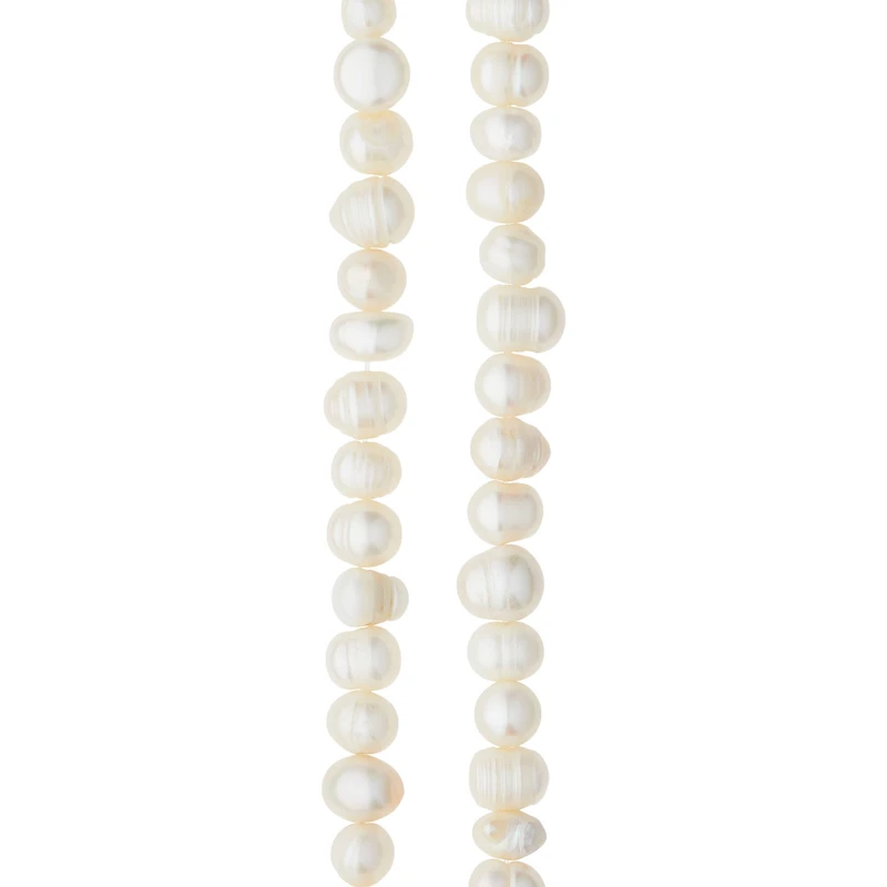 12 Pack: White Pearl Rondelle Beads, 8mm by Bead Landing™
