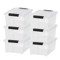 IRIS® 13.5qt. Buckled Clear Boxes with Clear Buckle Lids, 6ct.