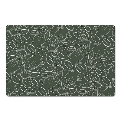 Sage Lined Leaves Floor Mat