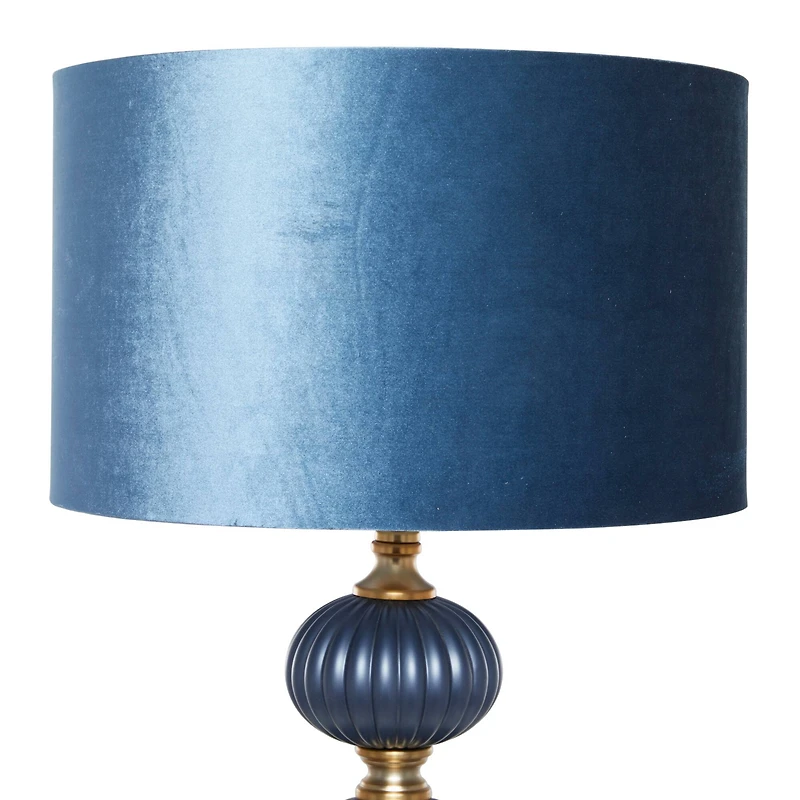 Blue Velvet Transitional Floor Lamp, 69" x 18" x 18"