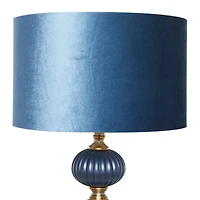 Blue Velvet Transitional Floor Lamp, 69" x 18" x 18"