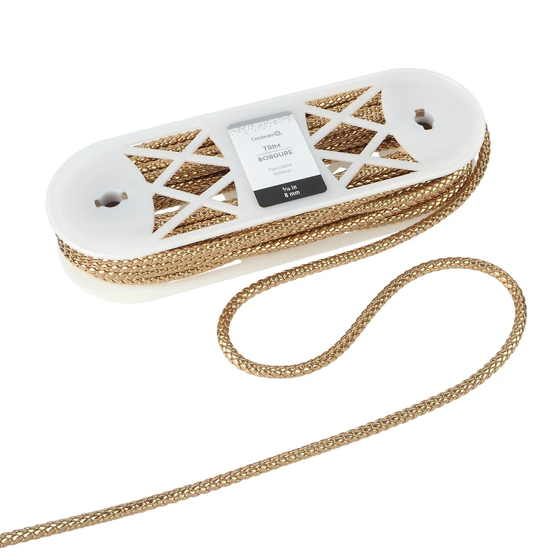 5/16" Gold Faux Leather Trim by Celebrate It®