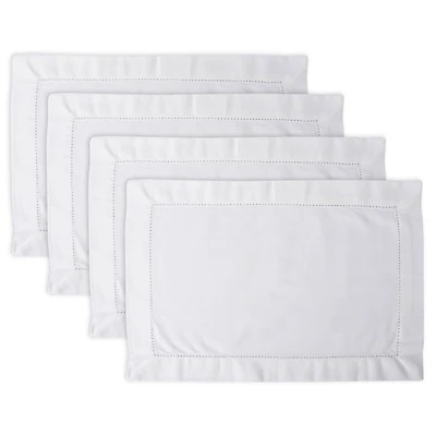 DII® Off White Hemstitch Placemats, 4ct.