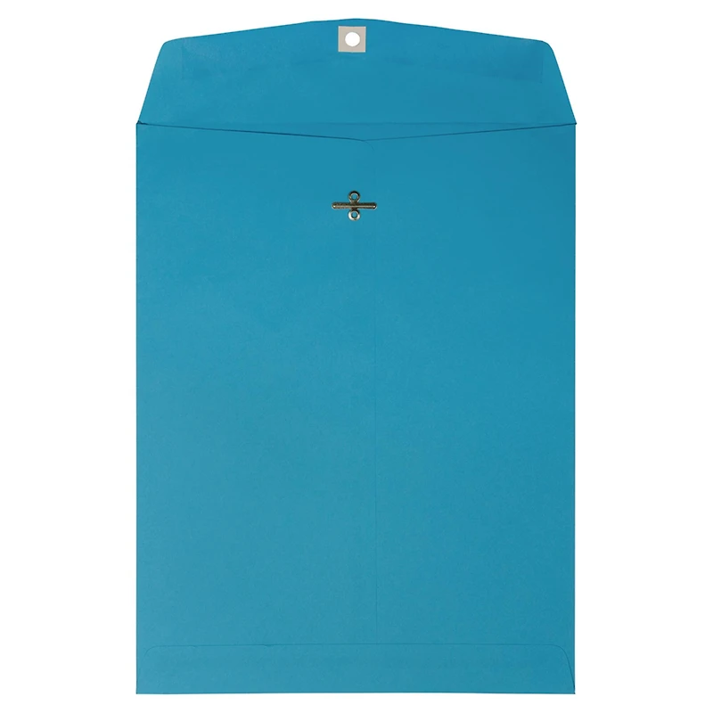 JAM Paper 10" x 13" Recycled Blue Open End Catalog Clasp Envelopes, 100ct.