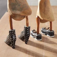 Set of 2 Brown Bamboo Coastal Duck Sculpture, 17", 12"